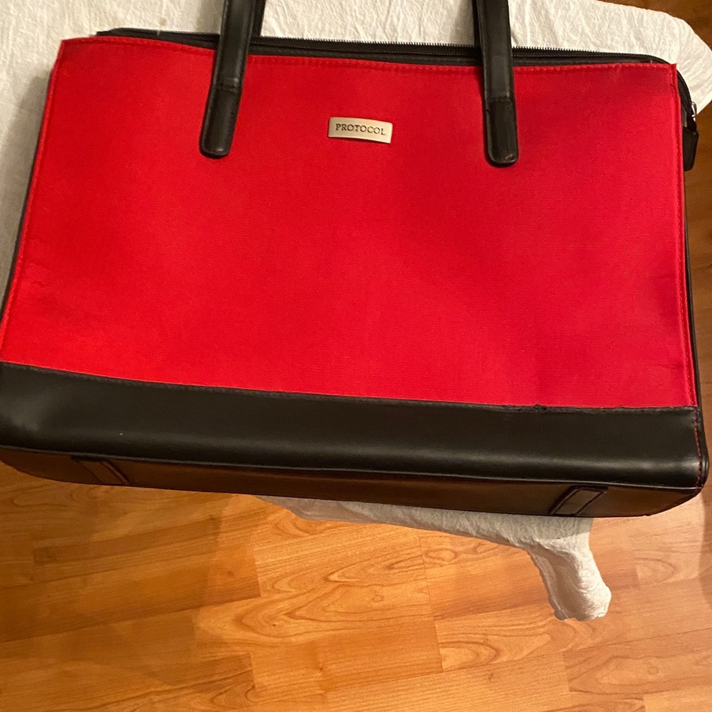Protocol Red and Black Tote Bag